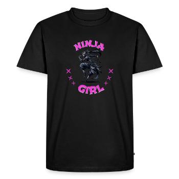 Charmant combattant ninja I Ninja Girl I Ninja - T-shirt Premium bio Homme - noir - Devant - Nico (187cm)