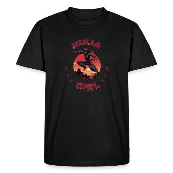 Charmant combattant ninja I Ninja Girl I Ninja - T-shirt Premium bio Homme - noir - Devant - Nico (187cm)