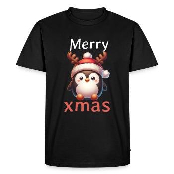 Noël Pingouin Renne Joyeux Noël Noël - T-shirt Premium bio Homme - noir - Devant - Nico (187cm)