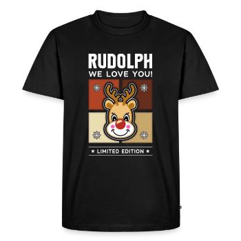 Rudolph - T-shirt Premium bio Homme - noir - Devant - Nico (187cm)
