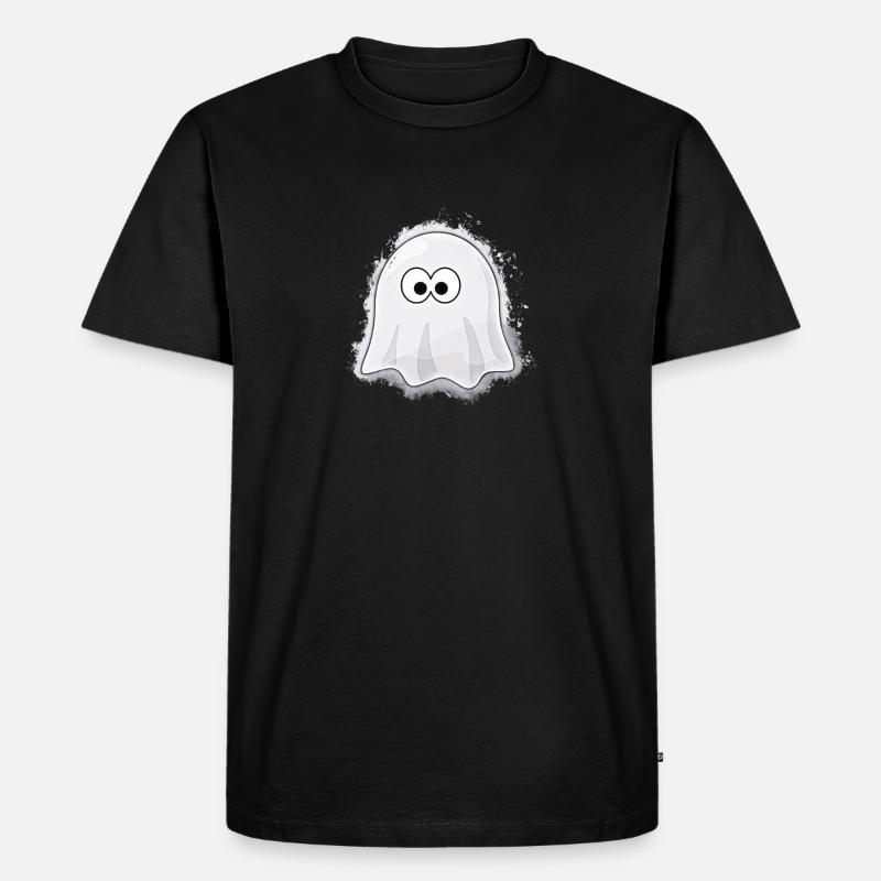 Geist Halloween hell glühend - Männer Premium Bio T-Shirt - Schwarz
