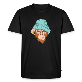 Face skull chimpanzee - Men's Premium Organic T-Shirt - black - Front - Nico (187cm)
