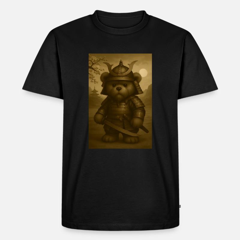 Samurai-Teddy - Männer Premium Bio T-Shirt - Schwarz