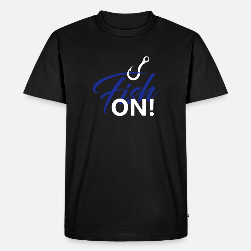 FISH ON ! - Männer Premium Bio T-Shirt - Schwarz
