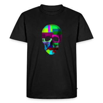 Chemise de tête de mort colorée pour hommes et femmes - T-shirt Premium bio Homme - noir - Devant - Nico (187cm)