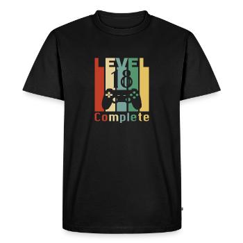 Gamer Gambling Birthday Level 18 Next Level - Men's Premium Organic T-Shirt - black - Front - Nico (187cm)