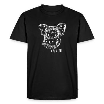 Chien à crête chinoise disant chiens disant chiens - T-shirt Premium bio Homme - noir - Devant - Nico (187cm)