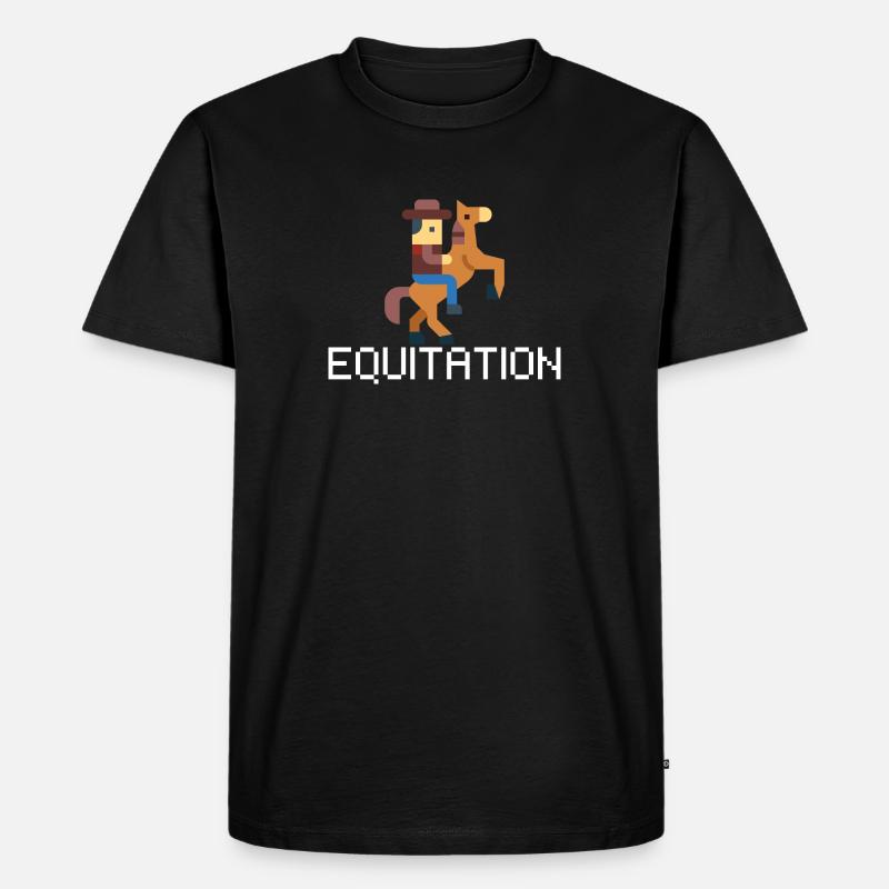 Reiten Pixel- idee Geschenk Reiter - Männer Premium Bio T-Shirt - undefined