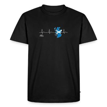 Battement de coeur Ecosse Alba Heartbeat - T-shirt Premium bio Homme - noir - Devant - Nico (187cm)