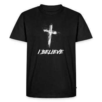 Jesus, Christ, God, Faith, Church, Christian - Men's Premium Organic T-Shirt - black - Front - Nico (187cm)