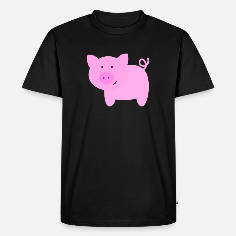 Rosa Schwein - Männer Premium Bio T-Shirt - Schwarz