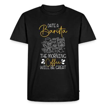 Espresso Coffee Lovers Coffee Drinkers - Men's Premium Organic T-Shirt - black - Front - Nico (187cm)