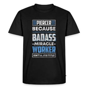 Piercer Art Jewelry Pain - Men's Premium Organic T-Shirt - black - Front - Nico (187cm)