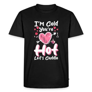 Câlins Câlins Tendresse Famille - T-shirt Premium bio Homme - noir - Devant - Nico (187cm)