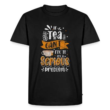 Tea Lover Recreation Teapot - Men's Premium Organic T-Shirt - black - Front - Nico (187cm)