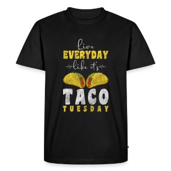 Tacos Latino Foodie Cinco de Mayo - T-shirt Premium bio Homme - noir - Devant - Nico (187cm)
