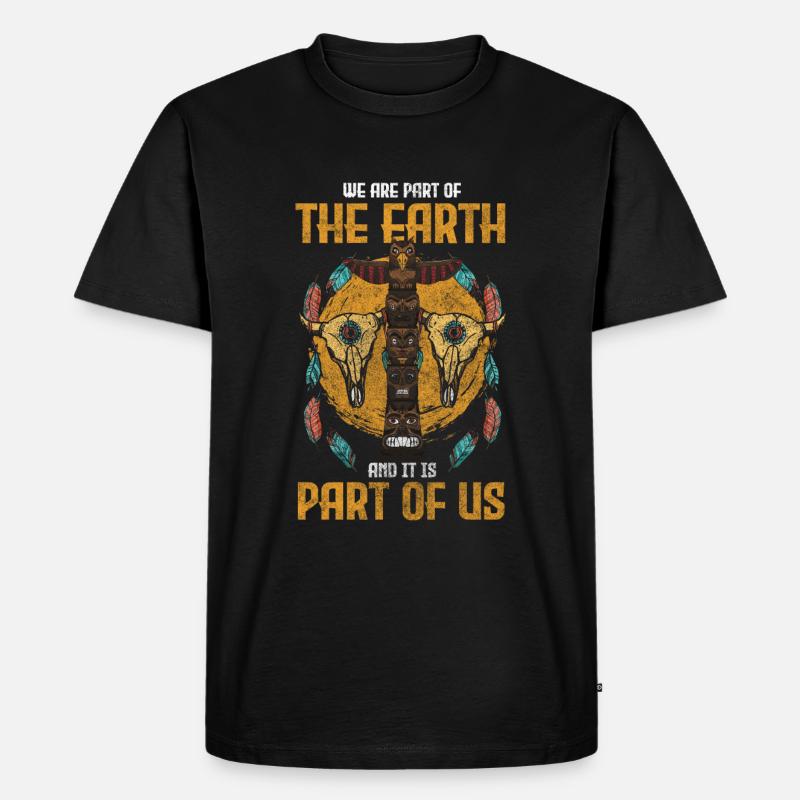 Totem Traumfänger Nachteule Azteke - Männer Premium Bio T-Shirt - Schwarz