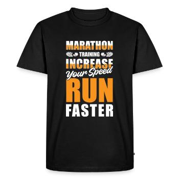 Marathon Sport Jogging Triathlète - T-shirt Premium bio Homme - noir - Devant - Nico (187cm)
