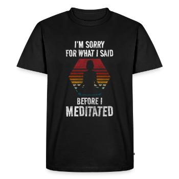 Conscience de la méditation Om - T-shirt Premium bio Homme - noir - Devant - Nico (187cm)