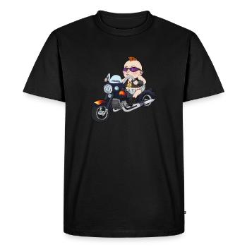 Cool moto chopper biker bébé punker paix - T-shirt Premium bio Homme - noir - Devant - Nico (187cm)