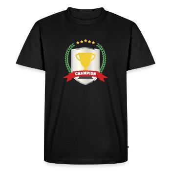 Vainqueur du trophée champion - T-shirt Premium bio Homme - noir - Devant - Nico (187cm)