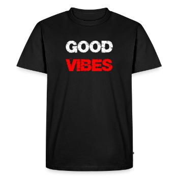 Bonnes vibrations - T-shirt Premium bio Homme - noir - Devant - Nico (187cm)