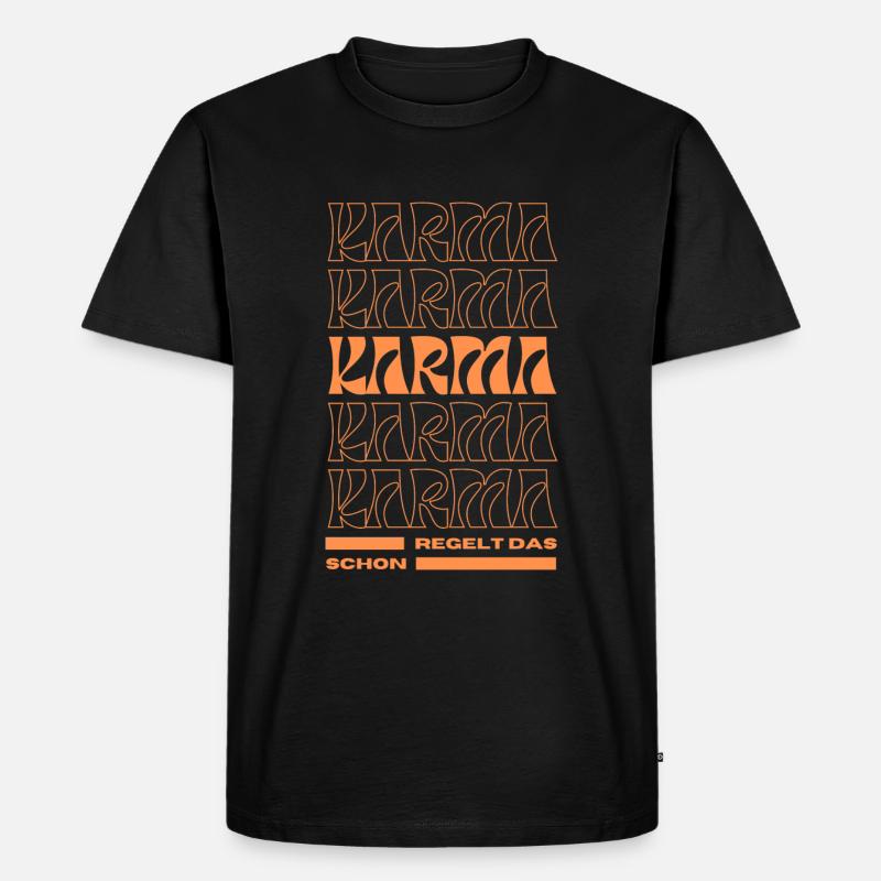 Karma. Regelt das schon - Männer Premium Bio T-Shirt - Schwarz
