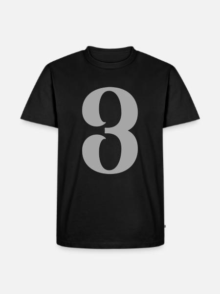 3 - Männer Premium Bio T-Shirt - Schwarz