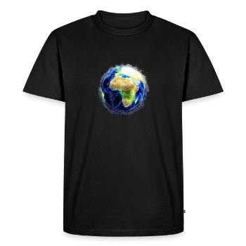 Monde Globe brillamment brillant - T-shirt Premium bio Homme - noir - Devant - Nico (187cm)