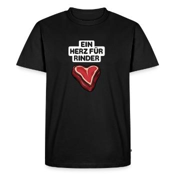 Ein Herz für Rinder - Männer Premium Bio T-Shirt - Schwarz - Vorne - Nico (187cm)