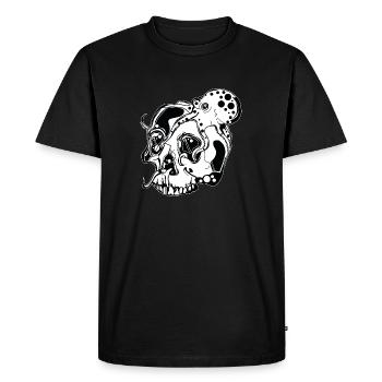 Crâne // Poulpe // Calmar // Illustration - T-shirt Premium bio Homme - noir - Devant - Nico (187cm)