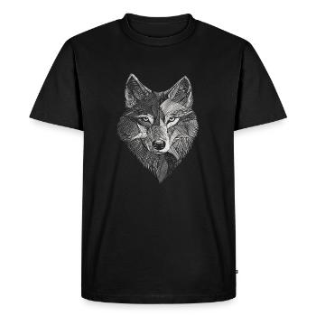 Wolf Stick Pattern Husky - Men's Premium Organic T-Shirt - black - Front - Nico (187cm)