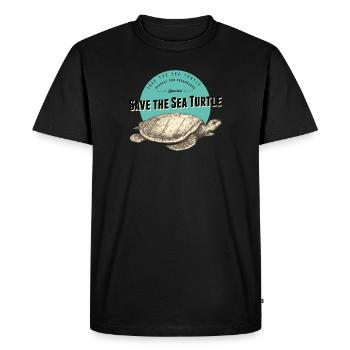 Sauvez la tortue de mer - T-shirt Premium bio Homme - noir - Devant - Nico (187cm)