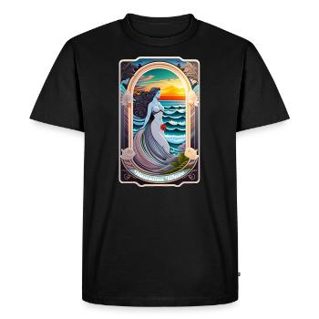 surf - art nouveau - T-shirt Premium bio Homme - noir - Devant - Nico (187cm)