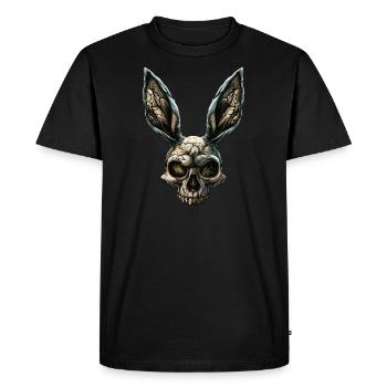 Crâne de lapin zombie - T-shirt Premium bio Homme - noir - Devant - Nico (187cm)