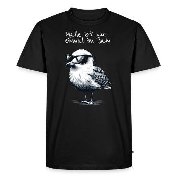 Chemise Malle’s Only Once a Year Mallorca Seagull - T-shirt Premium bio Homme - noir - Devant - Nico (187cm)