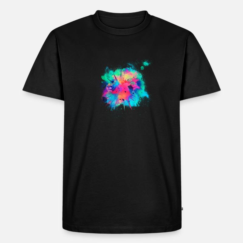 Explosion Detonation farbenfroh - Männer Premium Bio T-Shirt - Schwarz