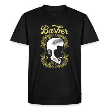 Barber Style Coiffeur - T-shirt Premium bio Homme - noir - Devant - Nico (187cm)