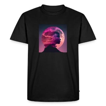 Woman in red Sky, Design 3 - Men's Premium Organic T-Shirt - black - Front - Nico (187cm)
