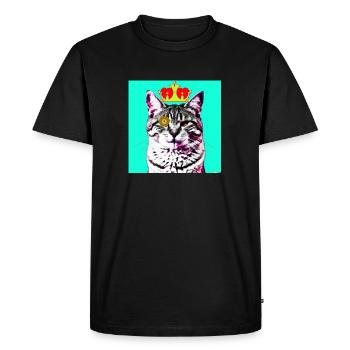 Blind Cat 10 - Men's Premium Organic T-Shirt - black - Front - Nico (187cm)