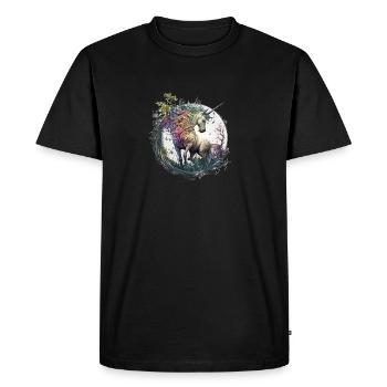 licorne en pied - T-shirt Premium bio Homme - noir - Devant - Nico (187cm)