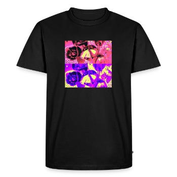Tendance design florissante couleur magenta - T-shirt Premium bio Homme - noir - Devant - Nico (187cm)