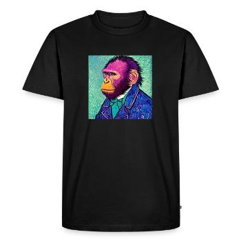Singe van gogh - T-shirt Premium bio Homme - noir - Devant - Nico (187cm)