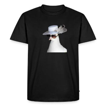 An elegant White Dove with Glasses - Men's Premium Organic T-Shirt - black - Front - Nico (187cm)