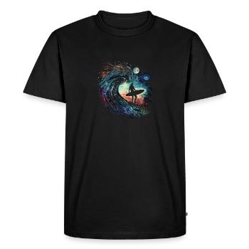 Surfeur dans la galaxie - T-shirt Premium bio Homme - noir - Devant - Nico (187cm)