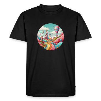 Fantasy Travel: Unique Style - Men's Premium Organic T-Shirt - black - Front - Nico (187cm)