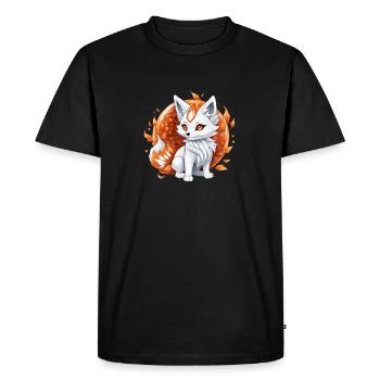 Kawaii Kitsune - T-shirt Premium bio Homme - noir - Devant - Nico (187cm)