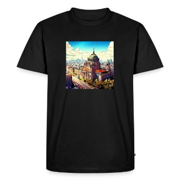 Cathédrale - T-shirt Premium bio Homme - noir - Devant - Nico (187cm)