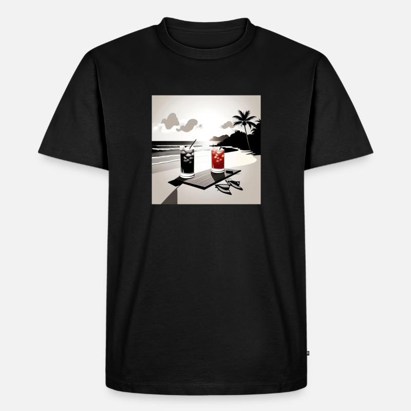 Two Drinks - Männer Premium Bio T-Shirt - Schwarz