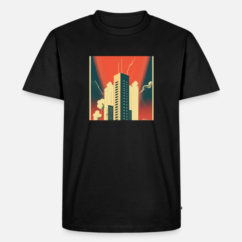 Skyscraper - Männer Premium Bio T-Shirt - Schwarz